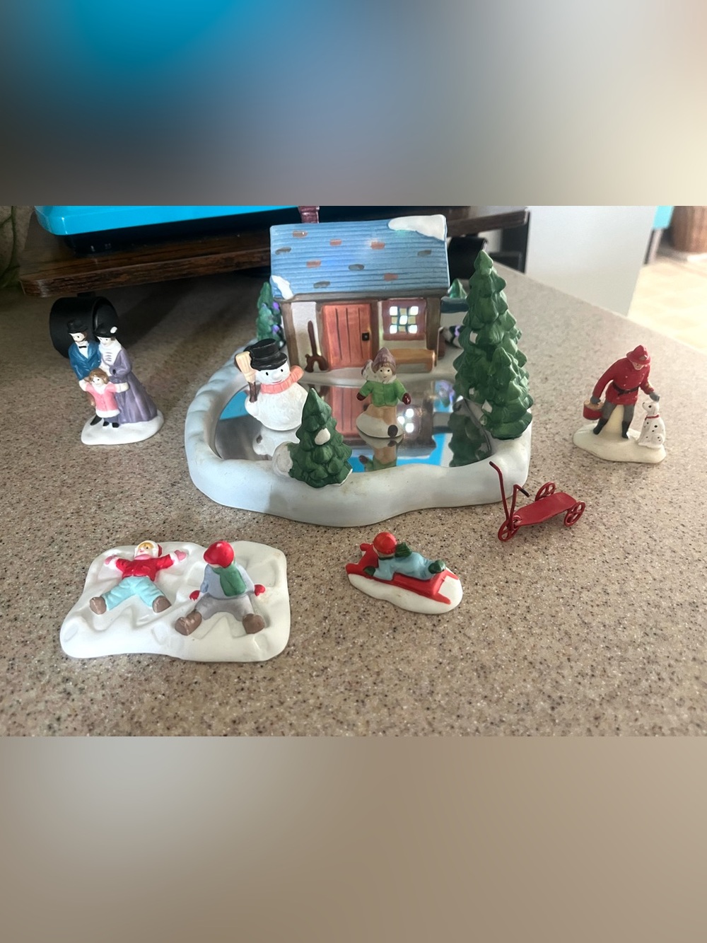 Vintage winter collectibles Ice pond there’s pieces that have been added also